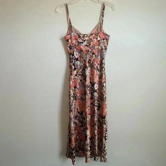 RAILS Sudra Dress Pink Aster Midi Slip Vintage Floral Spaghetti Straps Size S - Picture 7 of 11